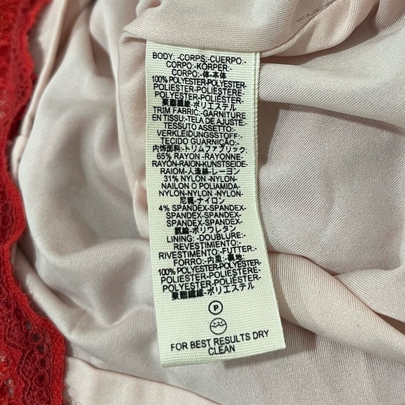 NWT FREE PEOPLE | Lace Mesh Bodycon Embroidered Mini Dress in Cherry | Size XS - Picture 9 of 9